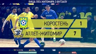 "Коростень" 1:7 "Атлет-Житомир". Чемпіонат Житомира з футзалу. Вища ліга. 6 тур. Огляд матчу