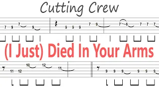 Cutting Crew - (I Just) Died In Your Arms / Guitar Solo Tab+BackingTrack