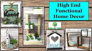 💲💲 HIGH END BUDGET FUNCTIONAL FARMHOUSE HOME DECOR DIYS | Dollar Tree DIY | WOOD DIYS 💲💲