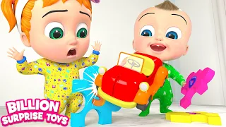 Johnny and Dolly are learning the Alphabets! BillionSurpriseToys Family Songs for Kids