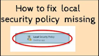 How to fix Local security policy options missing windows 10 ||  Secpol.msc missing