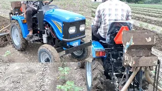 kapas me D.A.P fertilizer sathme cultivatar | seeding with mini Tractor | agriculture | village lvog