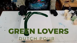 💚 GREEN LOVERS💚 Dutch Pour / Easy Abstract Acrylic Painting