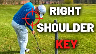 HOW THE RIGHT SHOULDER WORKS IN THE DOWNSWING! KEY MOVE!