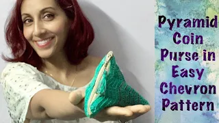 Crochet coin purse with Chevron Pattern | Pyramid CC pouch | क्रोशे सिक्का पर्स शेवरॉन पैटर्न