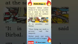 Learn English through story | Noble Beggar | Moral story |  Short story |  Birbal Story