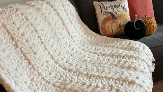 HAND KNIT A CHUNKY BLANKET - BUTTERFLY CABLE