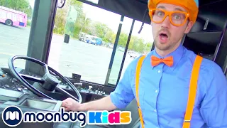 BLIPPI Explores a Bus! | Learn | ABC 123 Moonbug Kids | Educational Videos