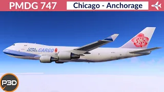 [P3D v5.3] PMDG 747-400F China Airlines Cargo | Chicago to Anchorage | Full flight