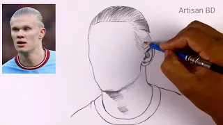 How To Draw Realistic Portrait ERLING HAALAND | Easy Pencil Sketch #haaland