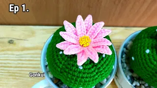 Crochet flower |Crochet Cactus Lophophora ,Beginners can knit❤️Ep1.flower #crochetflower #beginners