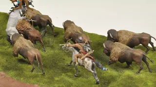 Buffalo Hunt - Caçada Bufalos - Atlantic Far-west Miniatures - Miniaturas Faroeste - Forte Apache