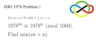 International Mathematical Olympiad 1978 Problem 1