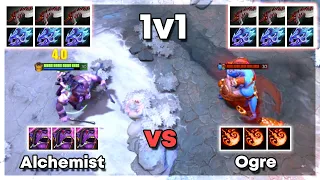 Alchemist vs Ogre with 3x Abyssal Blade and 3x Moonshard - Dota 2 1v1