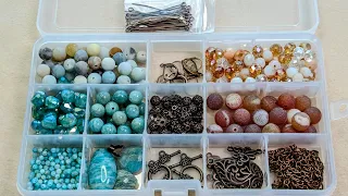 Organizing the March 2024 Bargain Bead Box: Seafoam Sunrise