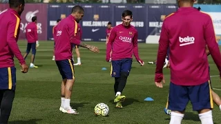 FCB Training Session: Recovery session after Champions League win