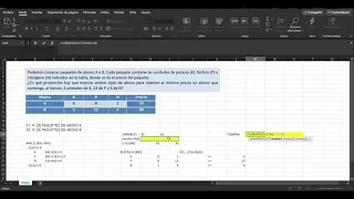 EJERCICIO DE PROGRAMACIÓN LINEAL (Minimización) UTILIZANDO SOLVER DE EXCEL