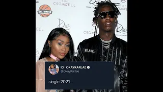 Young Thug Responds to Jerrika Karlae's "Single 2021"  Tweet