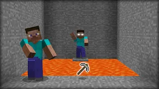 Me and Steve saved Herobrine!!!