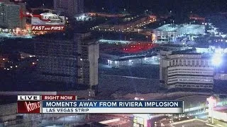 2nd implosion of the famous Riviera hotel-casino (Full version)