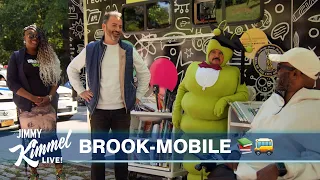 Jimmy Kimmel & Guillermo Take a Trip Around Brooklyn in the Bookmobile