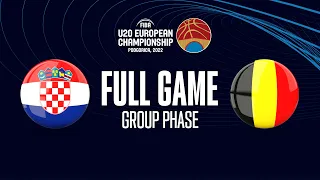 Croatia v Belgium | Full Basketball Game | FIBA U20 European Championship 2022