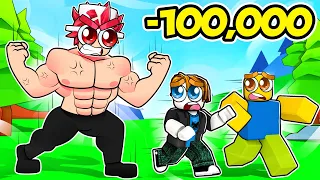 Spending $100,000 to become STRONGEST in Roblox!