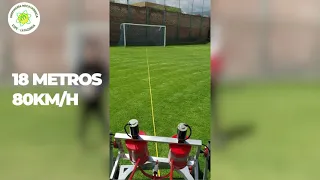 Máquina lazadora de balones para entrenamiento de arquero de fútbol controlado por visión artificial
