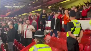 Sheff United fans after equalising against Forest last night.