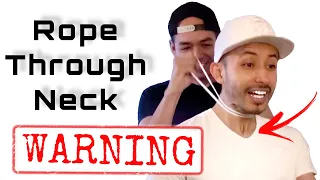 Rope through neck - easy magic trick revealed