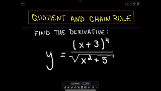 Derivatives - Quotient and Chain Rule and Simplifying