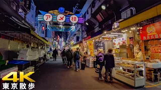 【4K/60fps】Tokyo Japan - Pleasant evening walk tour | Ueno - Akihabara