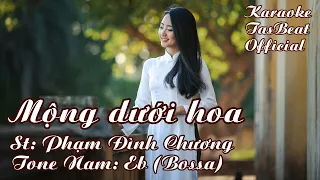 Karaoke  Mộng Dưới Hoa (Bossa) Tone Nam | TAS BEAT
