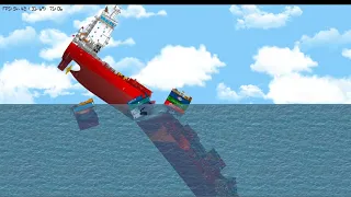 Sinking Cargo ship Floating Sandbox