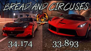 Clash | Rome: Bread and Circuses | F12tdf - 34.174 | LaFerrari - 33.893