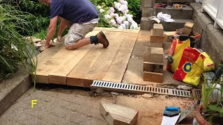 Oak sleeper garden steps (time-lapse)