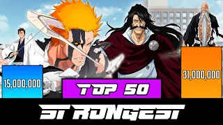 Bleach Power Levels - Top 50 Strongest Bleach Characters Power Levels - SP Senpai 🔥