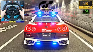 Gran Turismo 7 PS5 - Nissan GT-R Safety Car at Night | Thrustmaster T300 4K ULTRA HD [Ray Tracing]