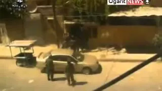 20110701 - Damascus - Douma - Riot police seen storming into a house