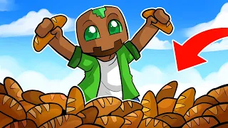 MINECRAFT pero CRECE PAN CADA 5 SEGUNDOS 😱🍞