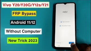 Vivo Y20/Y20G/Y12S/Y21 FRP Bypass Android 11/12 Without Pc|Vivo Y20 V2043 Google Account Remove 2023