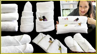 🐚 7 FORMS, How to FOLD TOWELS, BEAUTIFUL!!