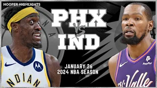 Phoenix Suns vs Indiana Pacers Full Game Highlights | Jan 26 | 2024 NBA Season