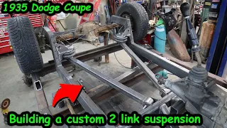 Building the 2 link air ride rear suspension for our 1935 Dodge coupe.