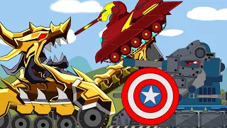 Gold Dragon Tanks Vs Iron Tanks And Captain America Tanks - The Great War - Tank Anime