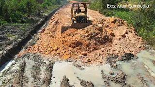 Part2 Skill Driver CAT D6D Bulldozer Working Building Foundation New Road Plantation Construction