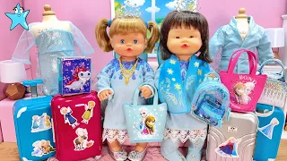 ANI y ONA VIAJE a FROZEN con todos los accesorios para muñecas de ANNA y ELSA❄️Vídeos para niños