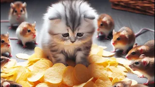 Cats love chips but can’t afford🥲🥲And theives visit the house?!#cat #catlover #ai #cute #kitten