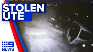 Thieves steal car with forklift