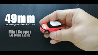 49mm smallest full proportional RC car -  1:76 Turbo Racing Mini Cooper